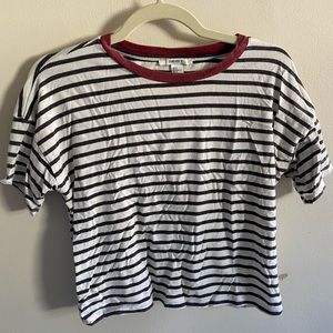 Forever 21 cropped striped t shirt